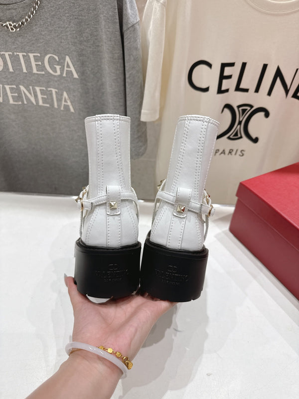 VT ankle boots white black calfskin 174447