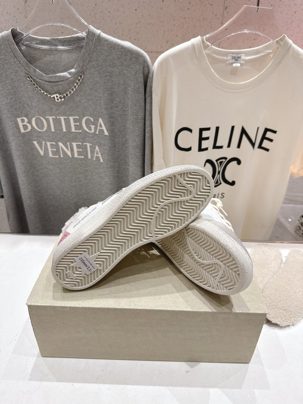 Golden Goose 2025 Star Sneaker Ivory Silver mix Pink Wool Cowhide 491647
