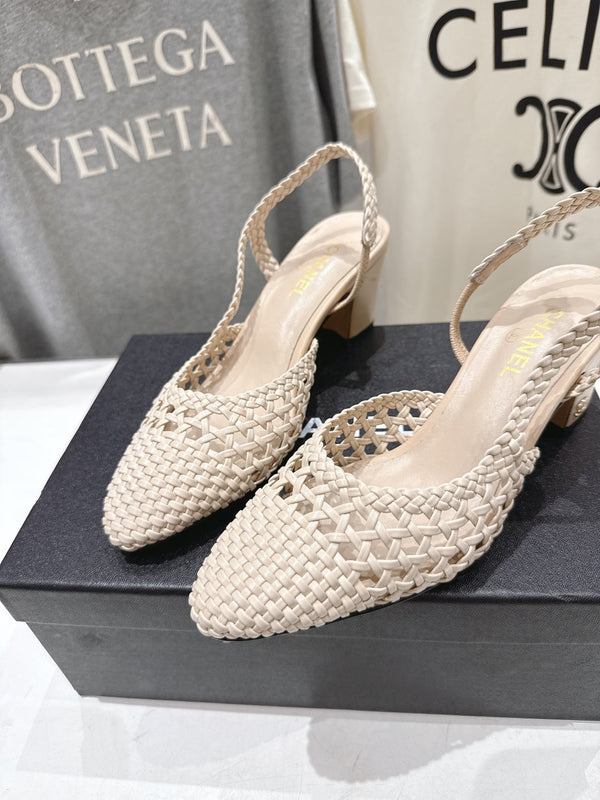 CC 26s Slingback 6.5cm Beige Distinct Woven 888094