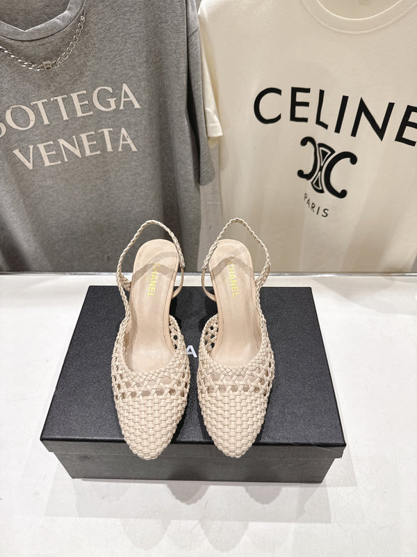 CC 26s Slingback 6.5cm Beige Distinct Woven 888094