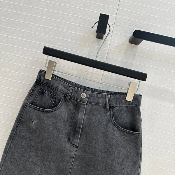CD Short Skirt Black Cotton
