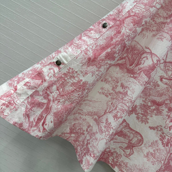 CD 25 Sauvage Jouy Button-down Dress Pink White Cotton