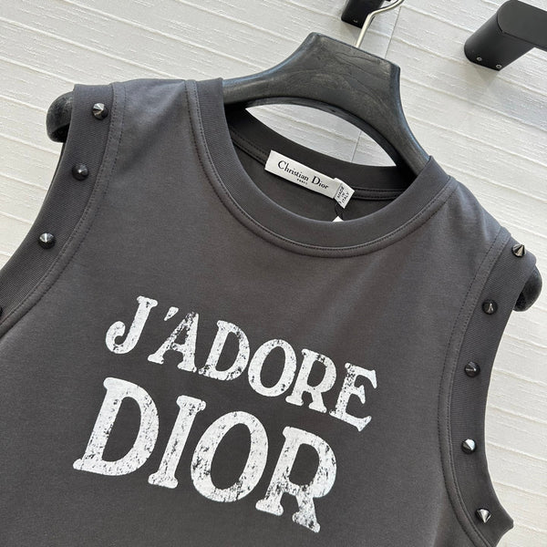 CD 25 J'Adore Dior Vest T-shirt Dark Gray Cotton