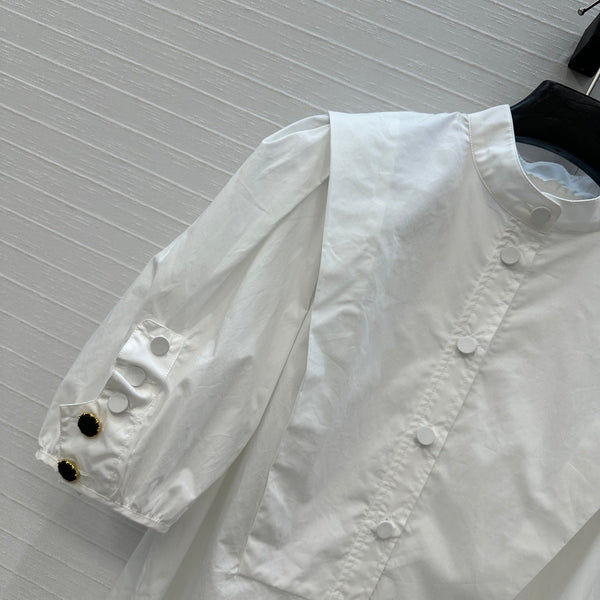 LV Loui's Latest French Elegant Palace Shirt White Cotton