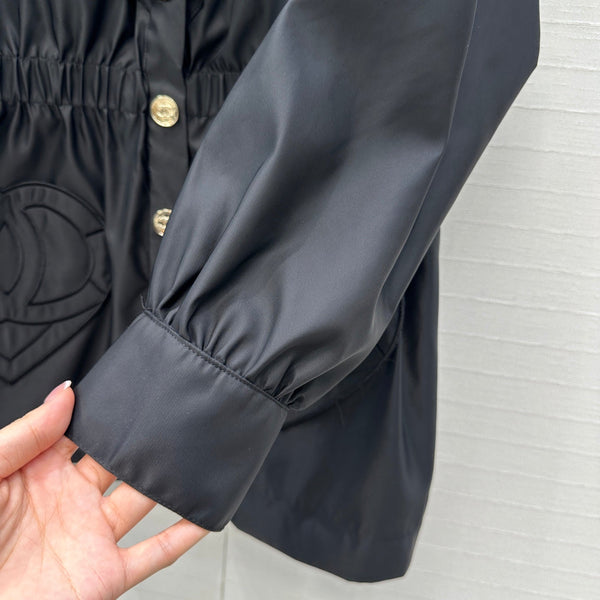 Chanel 2025 Jacket With Ruffled Trim Black Polyester 318670