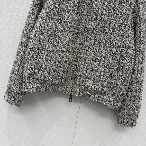 LP 26s Boucle Bomber Jacket Grey Melange Wool 428575