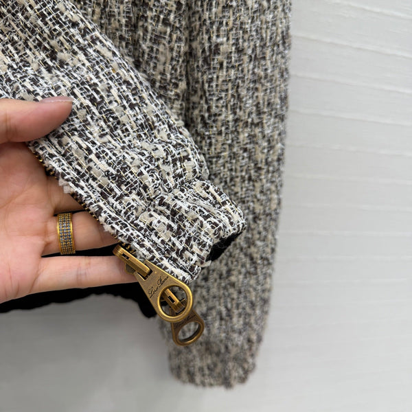 LP 26s Boucle Bomber Jacket Grey Melange Wool 428575