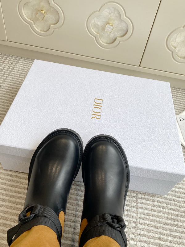 Dior 2025 Boot Black mix Camel Suede Cowhide 501187