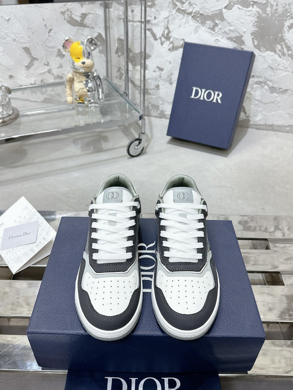 CD B27 Low-Top Sneaker 30mm In Grey Black Monogram Calfskin 100801
