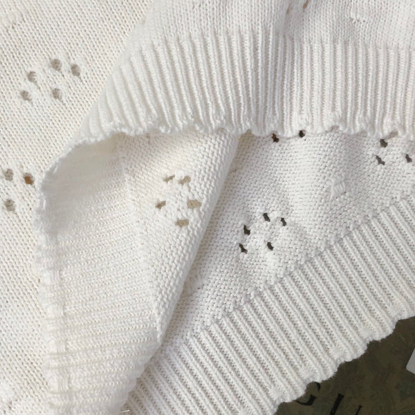 Miu Crew Neck Sweater White Cotton 394303
