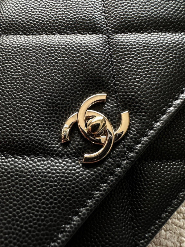 Chanel 2025 Trendy CC Wallet on Chain 19cm Bag Black Caviar Leather 320291