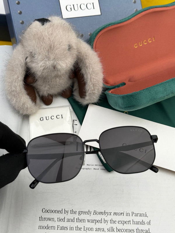 LOW NOSEBRIDGE FIT RECTANGULAR SUNGLASSES G0203 IN METAL