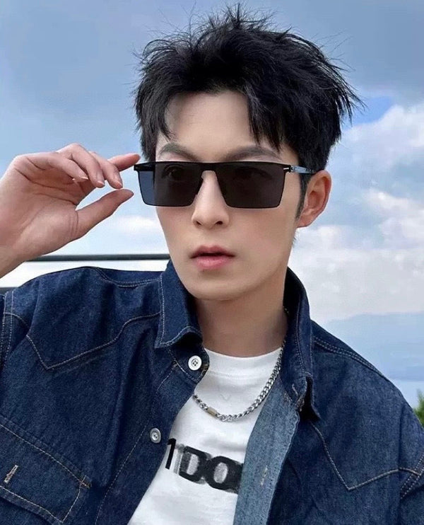 RECTANGULAR SUNGLASSES L169 IN METAL