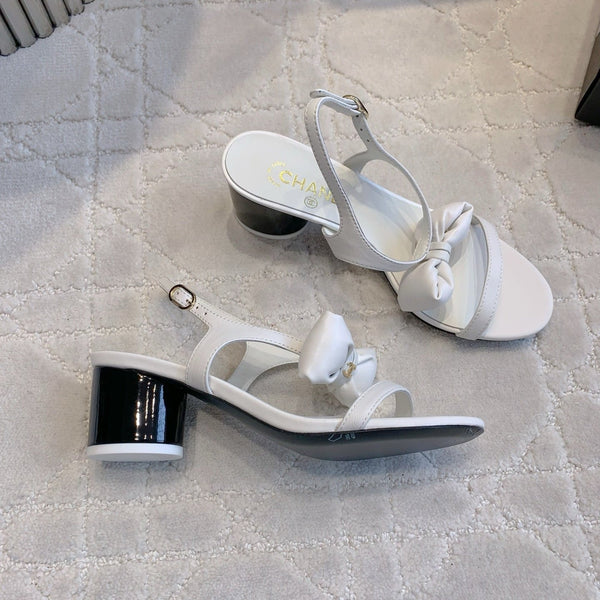 CC 26s Bow-Tie Sandals 6.5cm White Lambskin 906128
