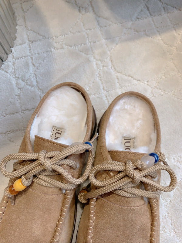 UGG Yupoo Loafers Beige Wool Suede 516910
