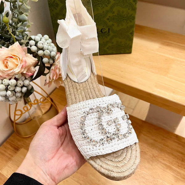 GG Women High Sandal Shoes White
