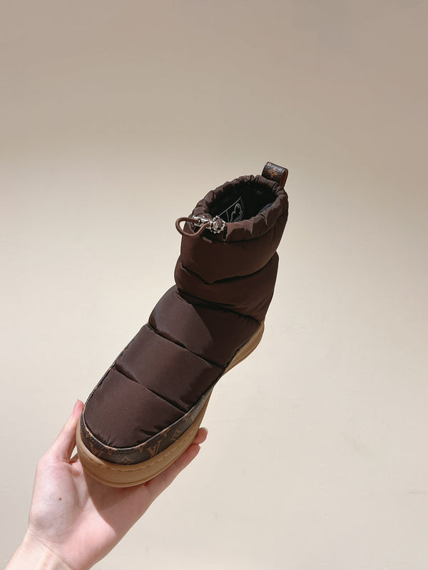 LV Cloud Ankle Boot Sneaker Brown Nylon Monogram Canvas