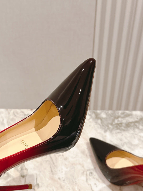 CL 25s So Kate Pumps 95mm Black Mix Red Patent Leather 446679