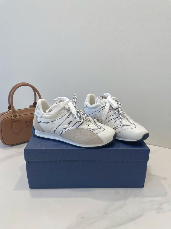 CD 26s D-Sketch Sneakers White Suede Lambskin 908096