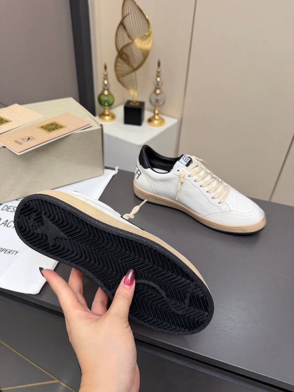 Golden Goose 26s Ball Star Sneakers White Black Leather 735900