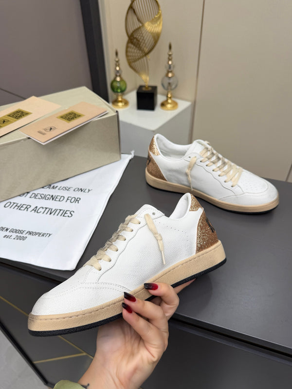 Golden Goose 26s Ball Star Sneakers Golden Glitter Leather 735903