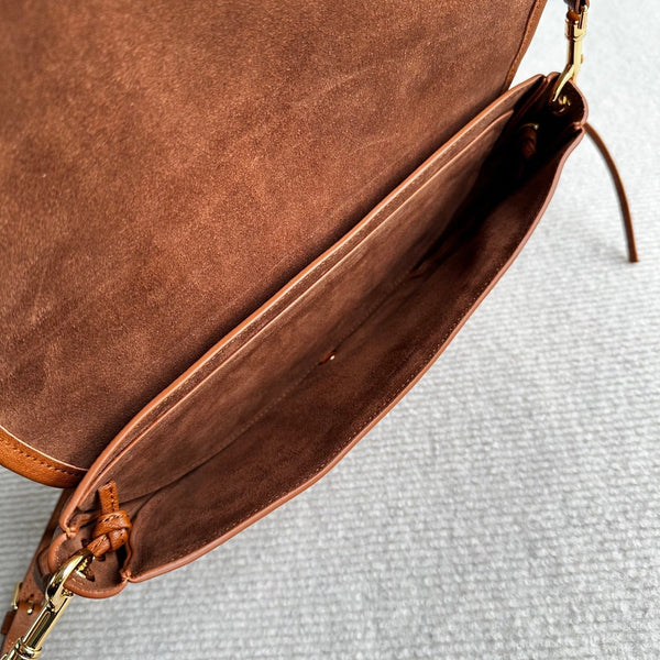 CL Halfmoon Triomphe Small Bag 25cm Brown Lambskin