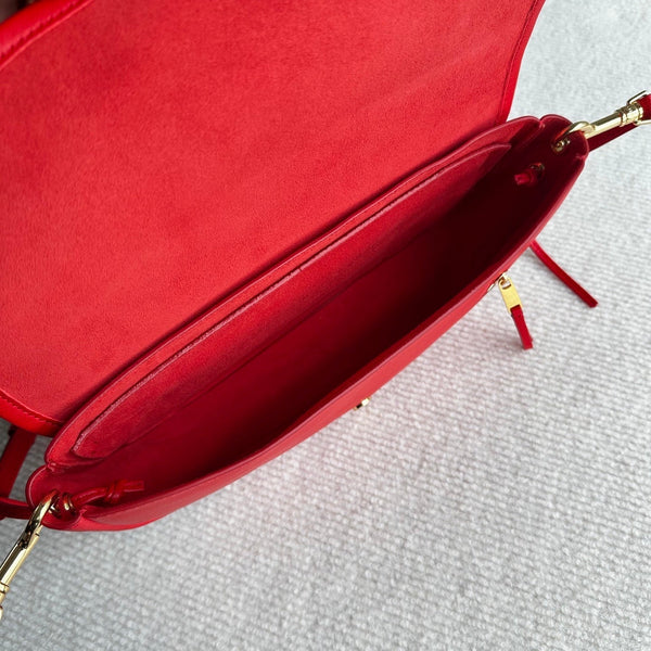 CL Halfmoon Triomphe Small Bag 25cm Red Lambskin