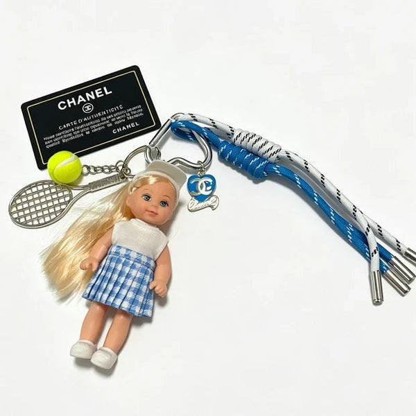 CC Tennis-themed Doll Bag Charm Blue