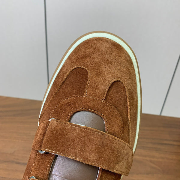 LP Kid's Tennis Walk Sneaker Dark Brown Suede Calfskin 585744