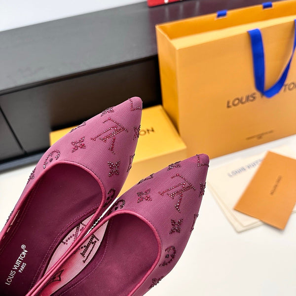 LV GALA High Heels Series Shoes Mulberry Mesh 542216