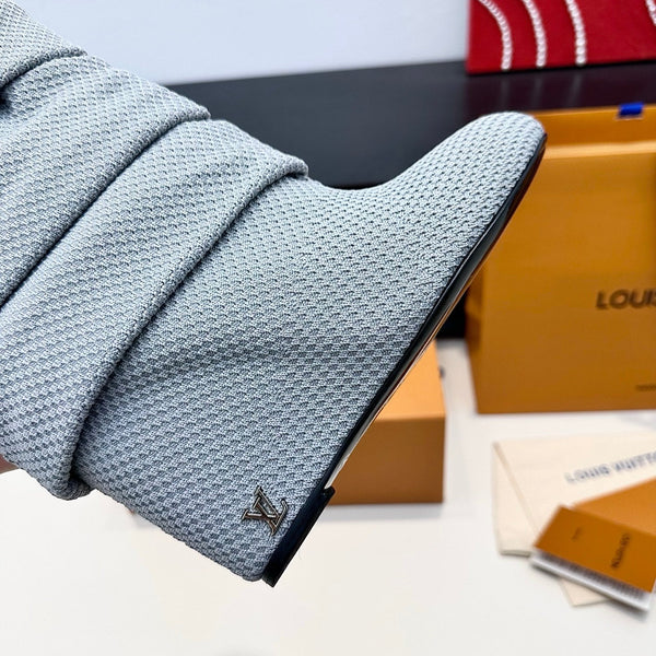 LV CSummer Mid Wedge Boot Gray Knit 542226
