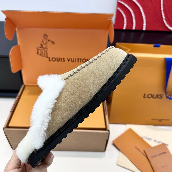 LV Ski Colorado Closed Mule Khahi Suede Wool 542227