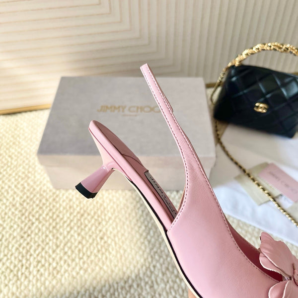 Jimmy Choo Skye Corsage Slingback Pink Sheepskin 669833
