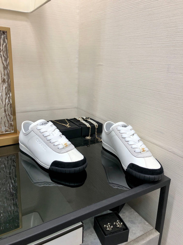 CC Sneake Black Mix White Grey Cowhide And Velvet
