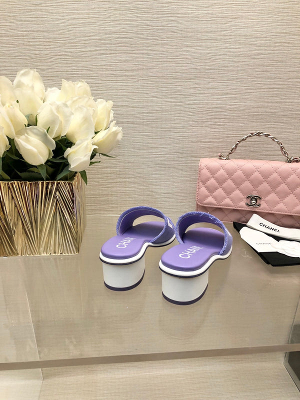 CC 25C Mid Heel Mule Pearl Violet Fabric Material 212960