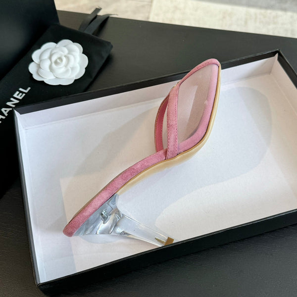 CC 26s Sandal 7cm Pink Mesh Lambskin 700613