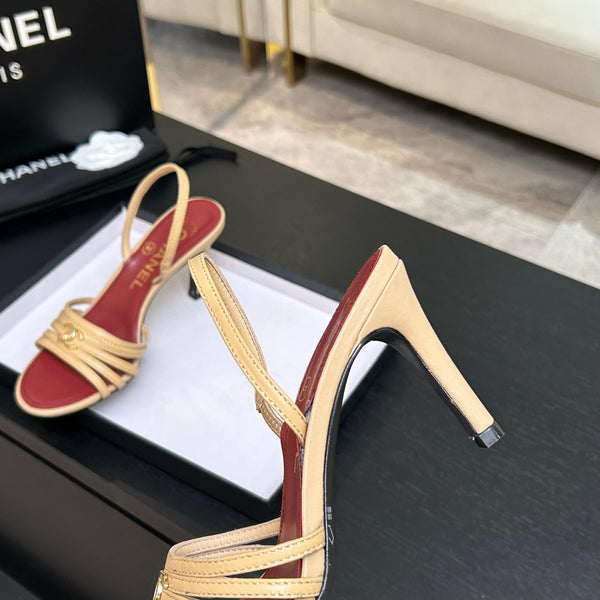 CC Métiers d’art 26s Sandal 6cm Beige Leather 847255
