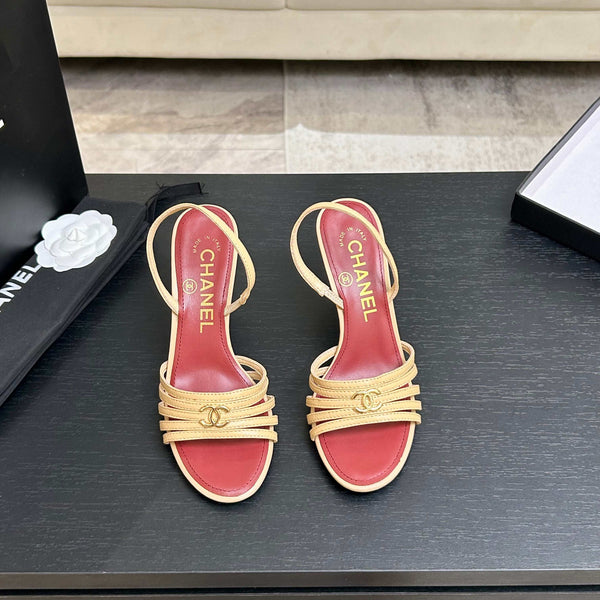 CC Métiers d’art 26s Sandal 6cm Beige Leather 847255