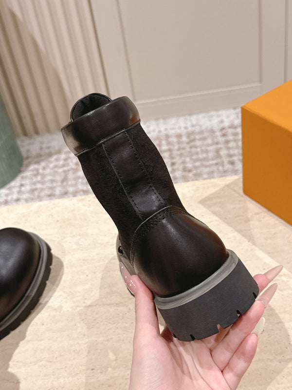 LV Boot Ranger Boots Black Cotton & Cowhide 556604