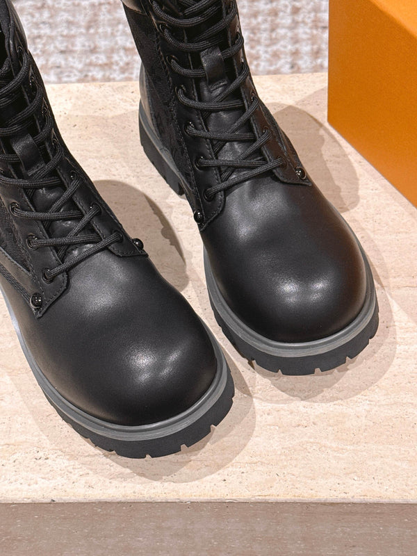 LV Boot Ranger Boots Black Cotton & Cowhide 556604