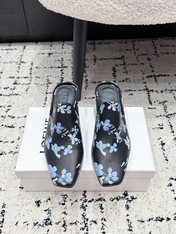 Loew Emily Mule Black Printed Lambskin 880828