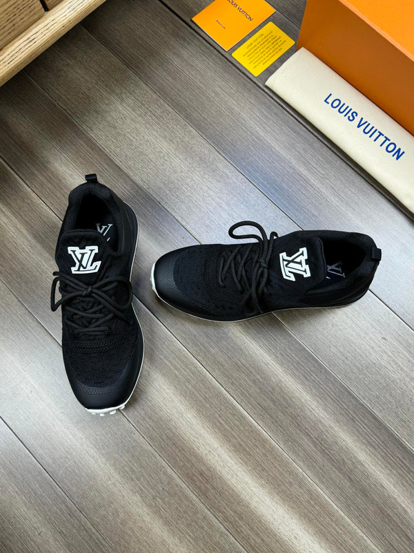 LV SNEAKERS IN BLACK MESH BREATHABLE FABRIC AND CALFSKIN
