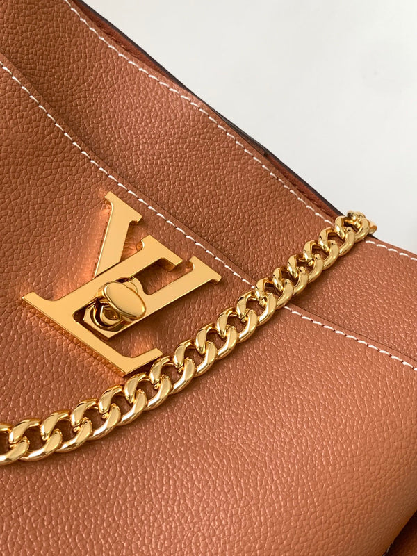 LV Lock and Walk Bag Brown Gold Cowhide 241222