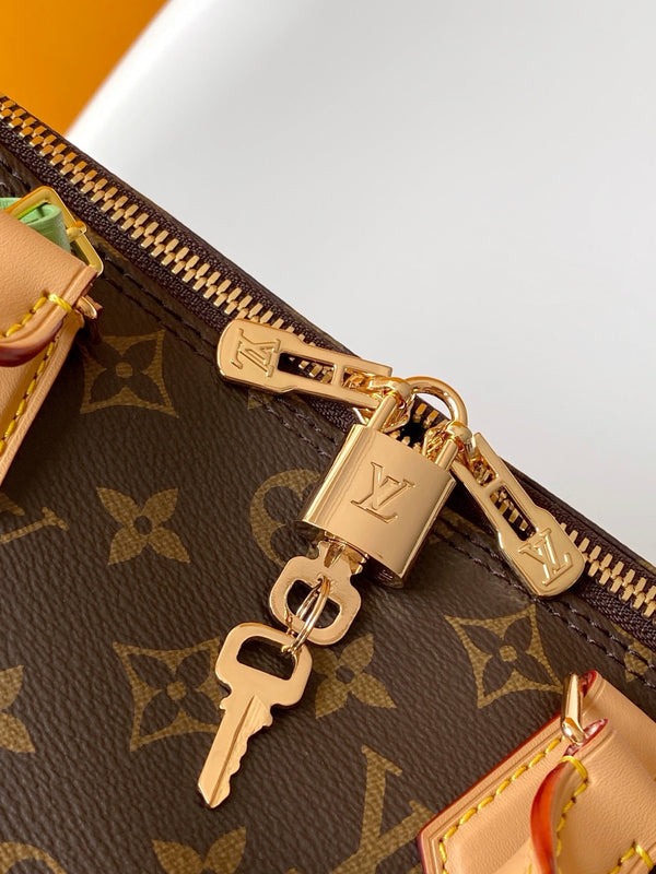 LV Speedy Soft 30 Boho Brown Green Monogram Canvas GHW