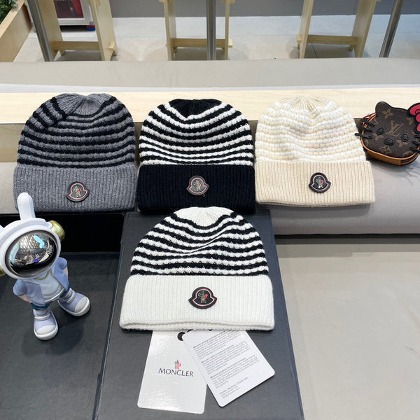 BEANIE HAT IN STELL GRAY MIX BLACK CASHMERE 436732