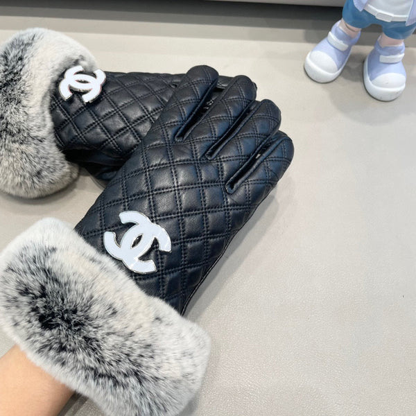 GLOVES IN BLACK LAMBSKIN WITH RABBIT FUR 463793
