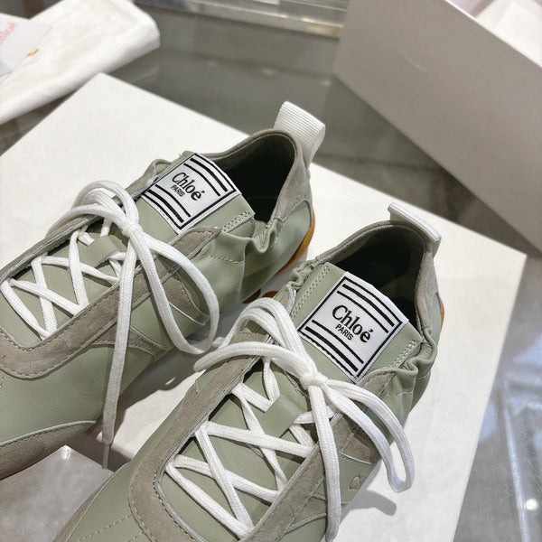 Chloe ballet flat casual shoes light sage green cowhide 518813