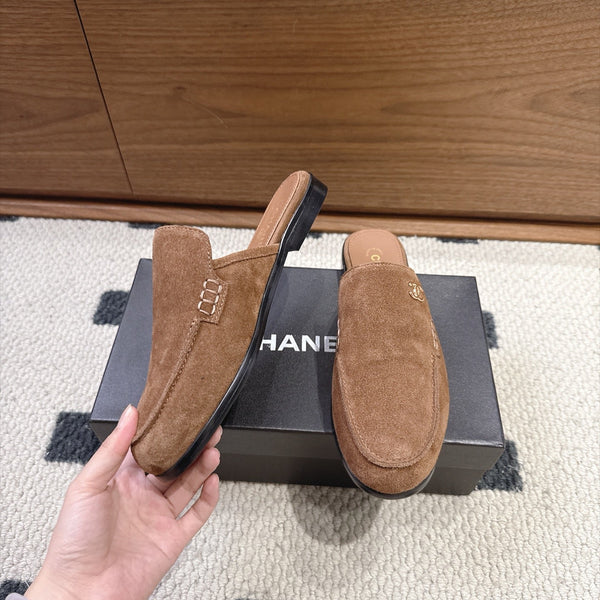 CC 26s Mule Mir Half-Slippers Brown Suede 983860
