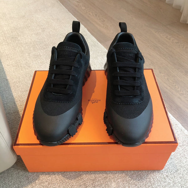 HM Men's 25 Bouncing Sneaker Black Mesh Cowhide 639250