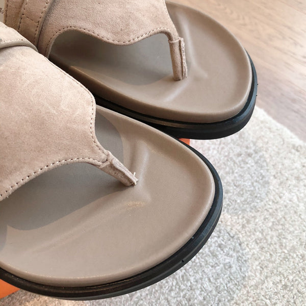 Empire Sandal Brown Lambskin Suede Goatskin